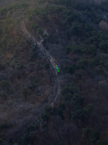 A bus from the mountain